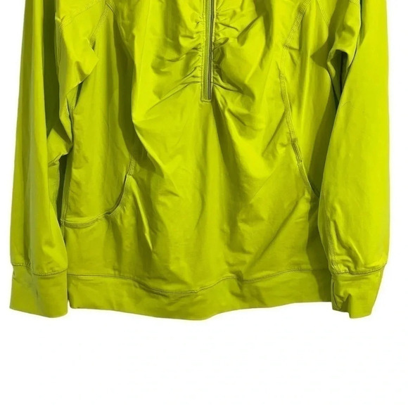 Lane Bryant Active Lime Green Half Zip Plus Size 14 16 Long Sleeve Pockets Nylon - Picture 4 of 7
